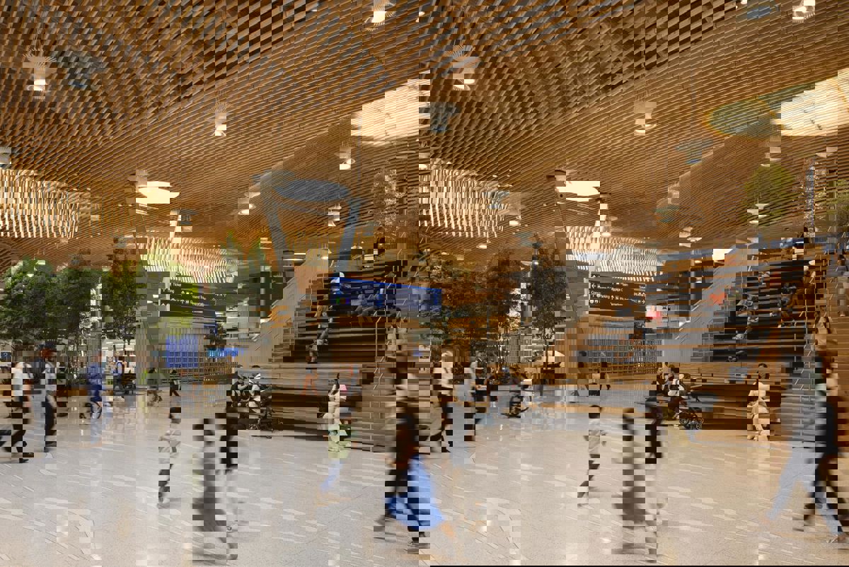 CGI of children playing in Portland International Airport. Credit Ema Peters Photography / Port of Portland.