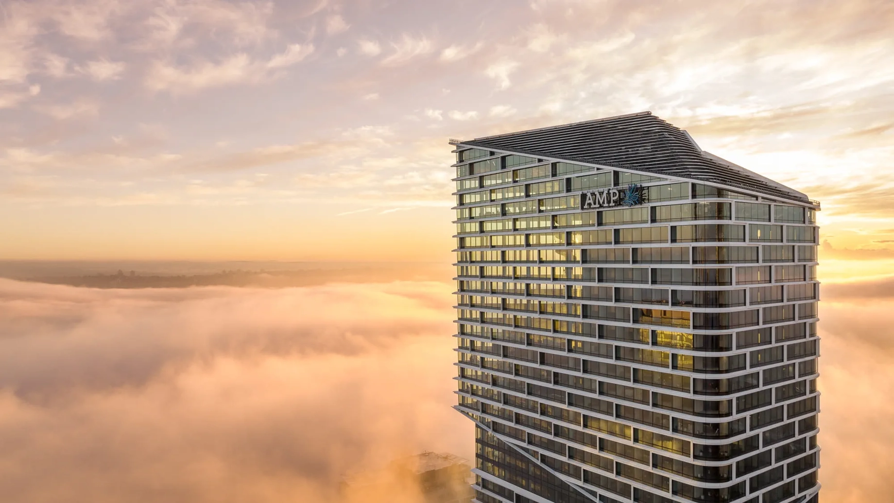 A view of Quay Quarter Tower above the clouds