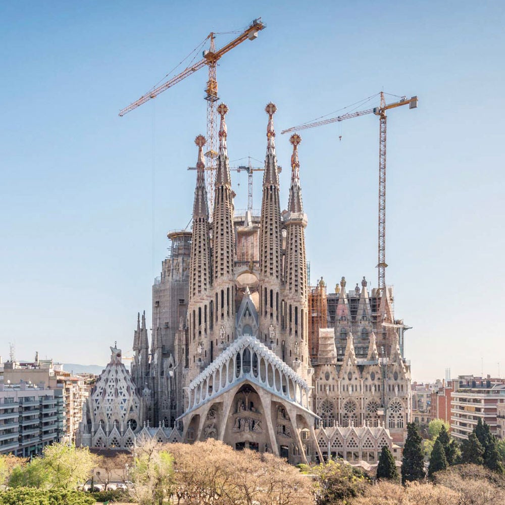 Cranes at the top of Sagrada Familia