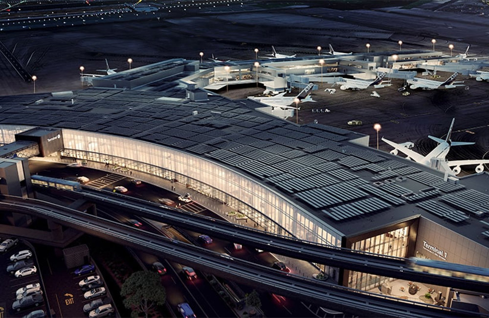 San Francisco Terminal 1 at night