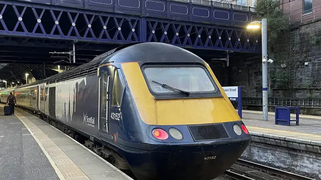 Scotrail train on platform