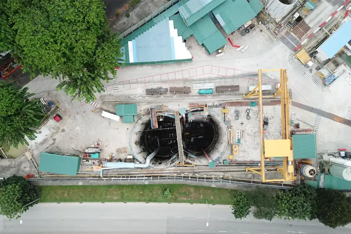 A shaft structure under construction