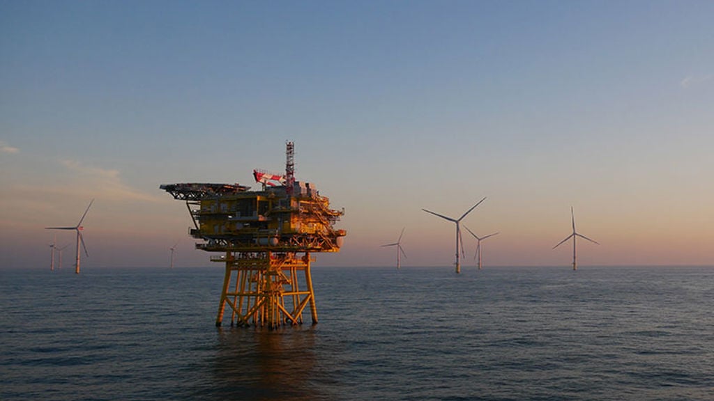 An offshore wind farm and substation