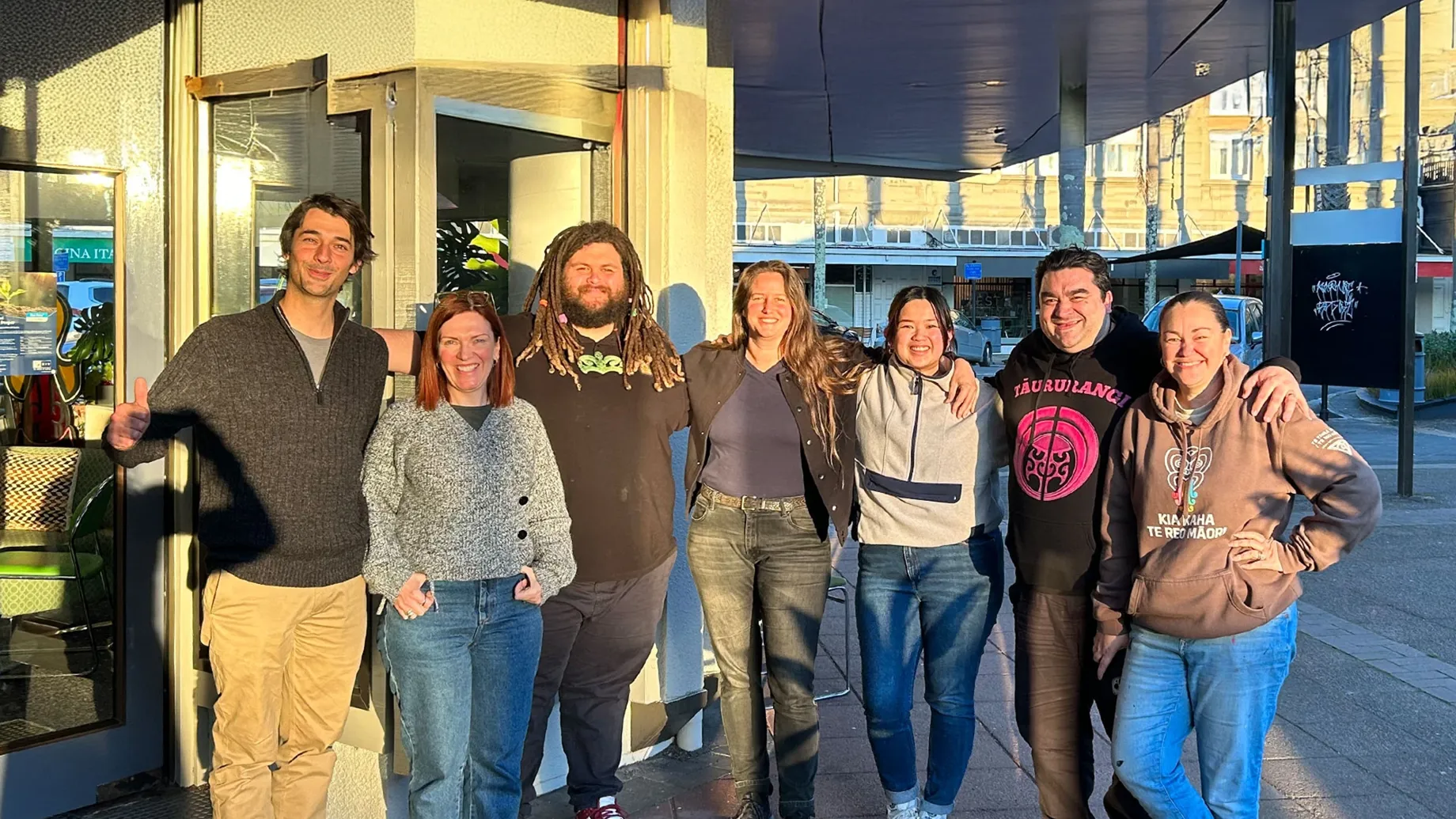 A group of people posing for a photo.