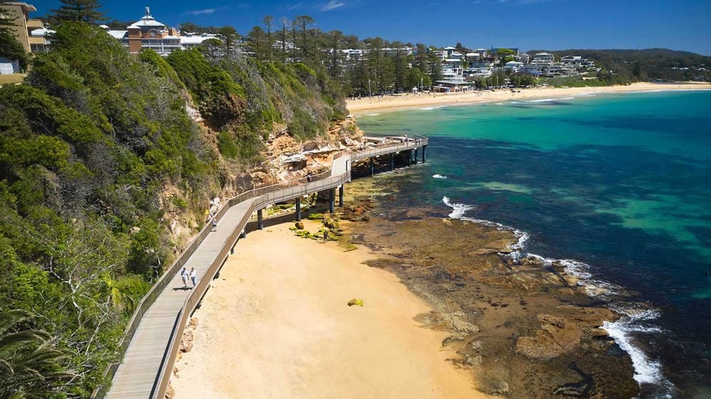 Terrigal Boardwalk seen from the air