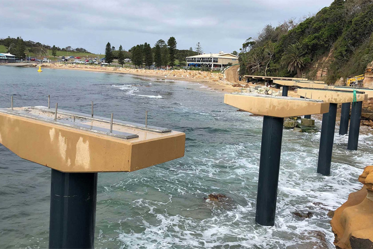 The boardwalk under construction