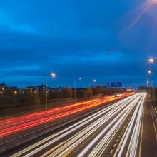 Cars driving taken with a slow shutter speed camera