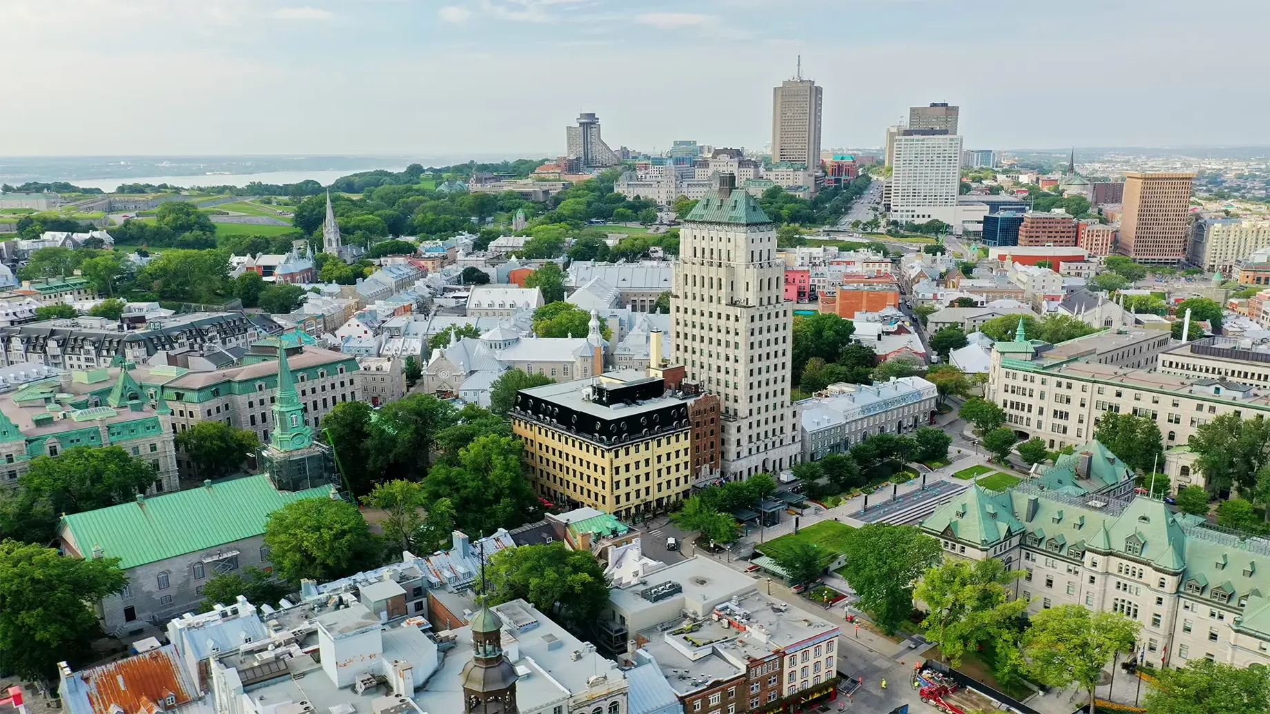 A city with many buildings.