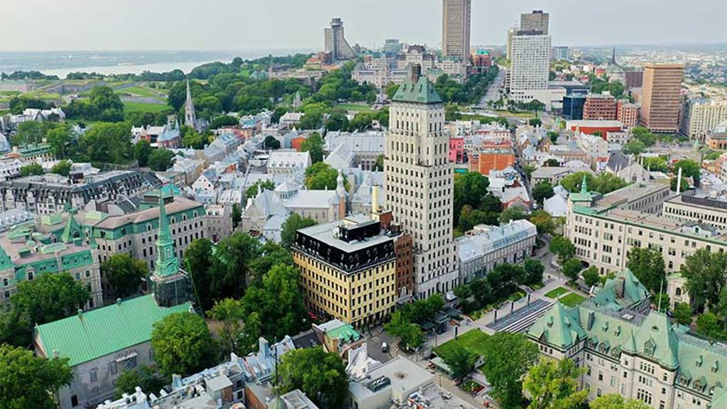 A city with many buildings.