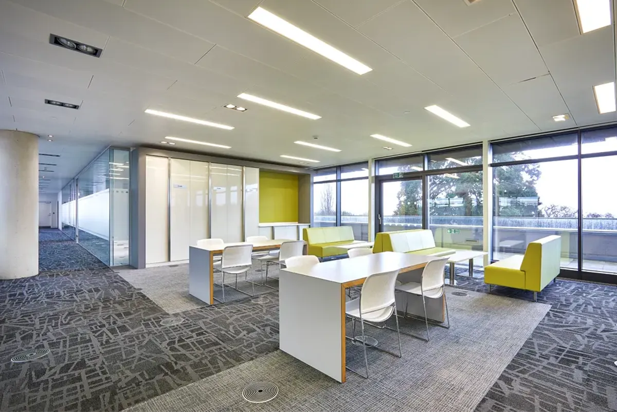 Group desks and breakout spaces at University of Southamption