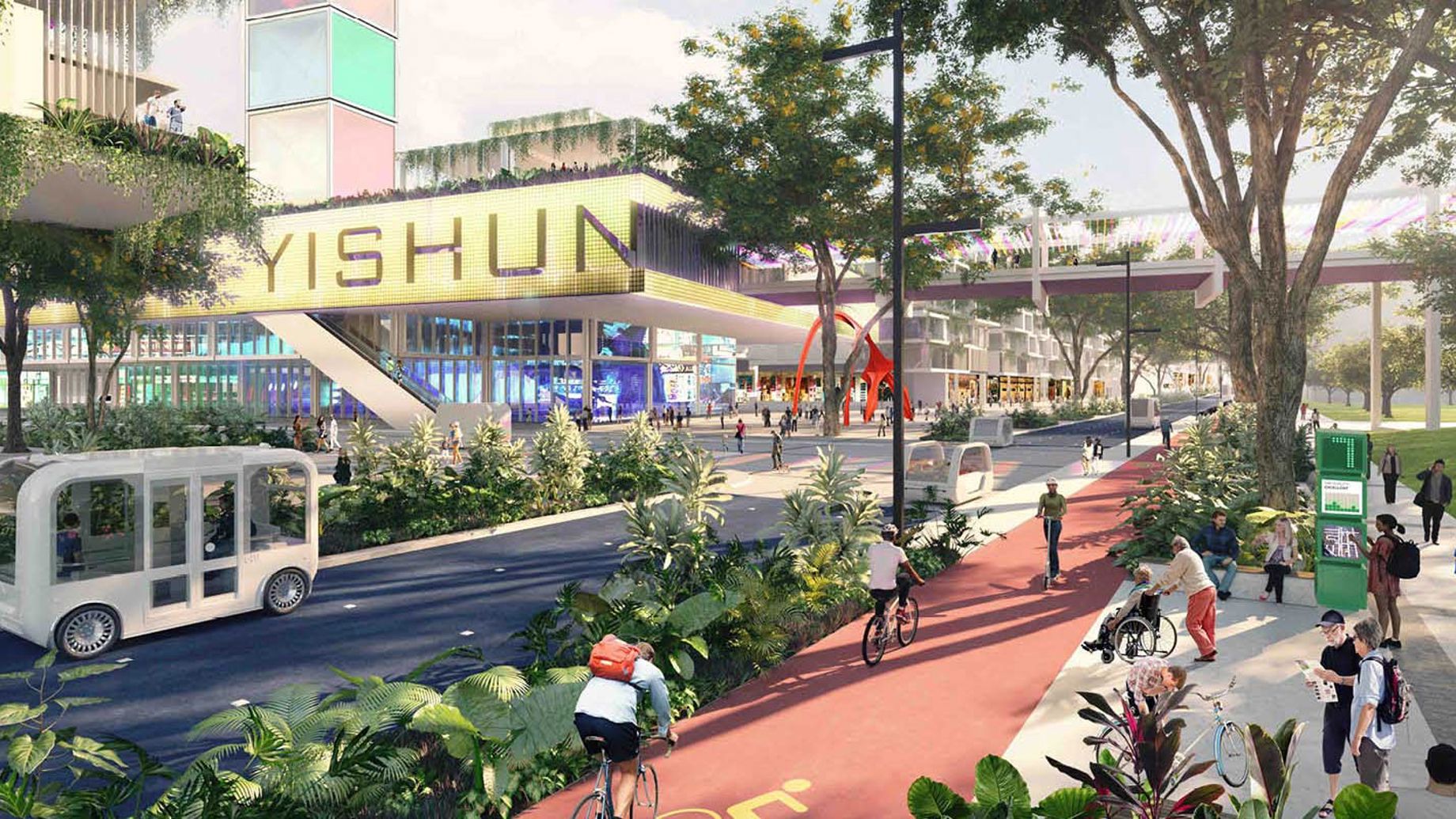 Render of the Yishun district masterplan