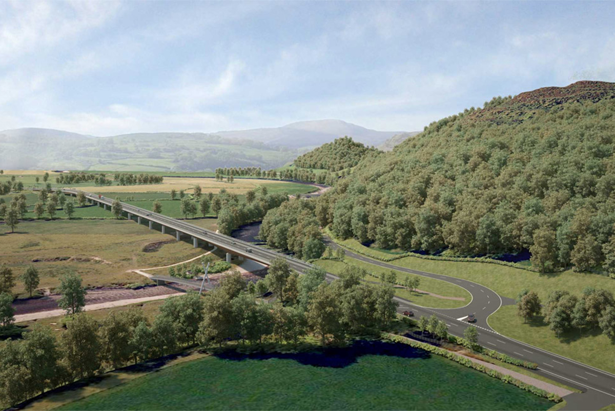 CGI of the new A487 Dyfi Bridge