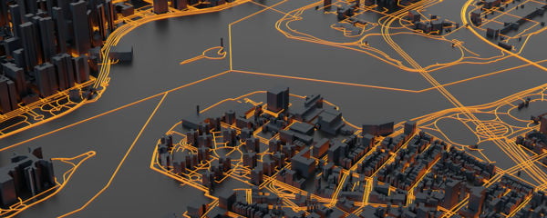 3D render of a smart city