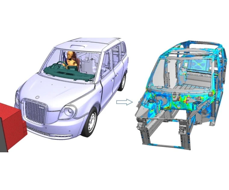 A computer generated model of a taxi