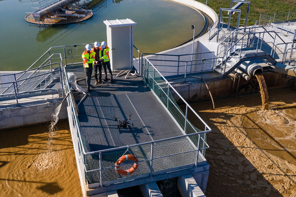 Engineers at a waste water facility